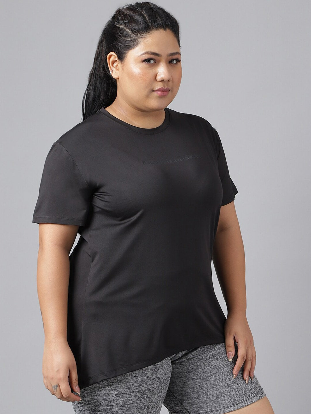 MKH Plus Size Drop-Shoulder Sleeves Dri-FIT Relaxed Fit Training T-shirt 