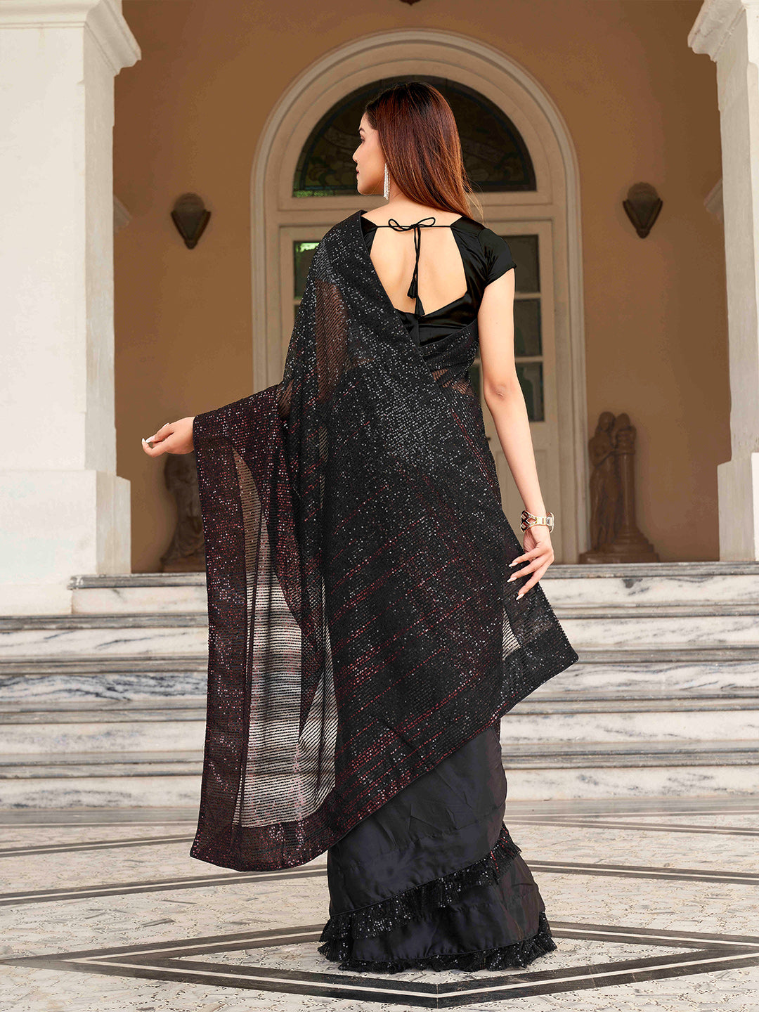 Tikhi Imli Sequinned Satin Heavy Work Grab2Buy 