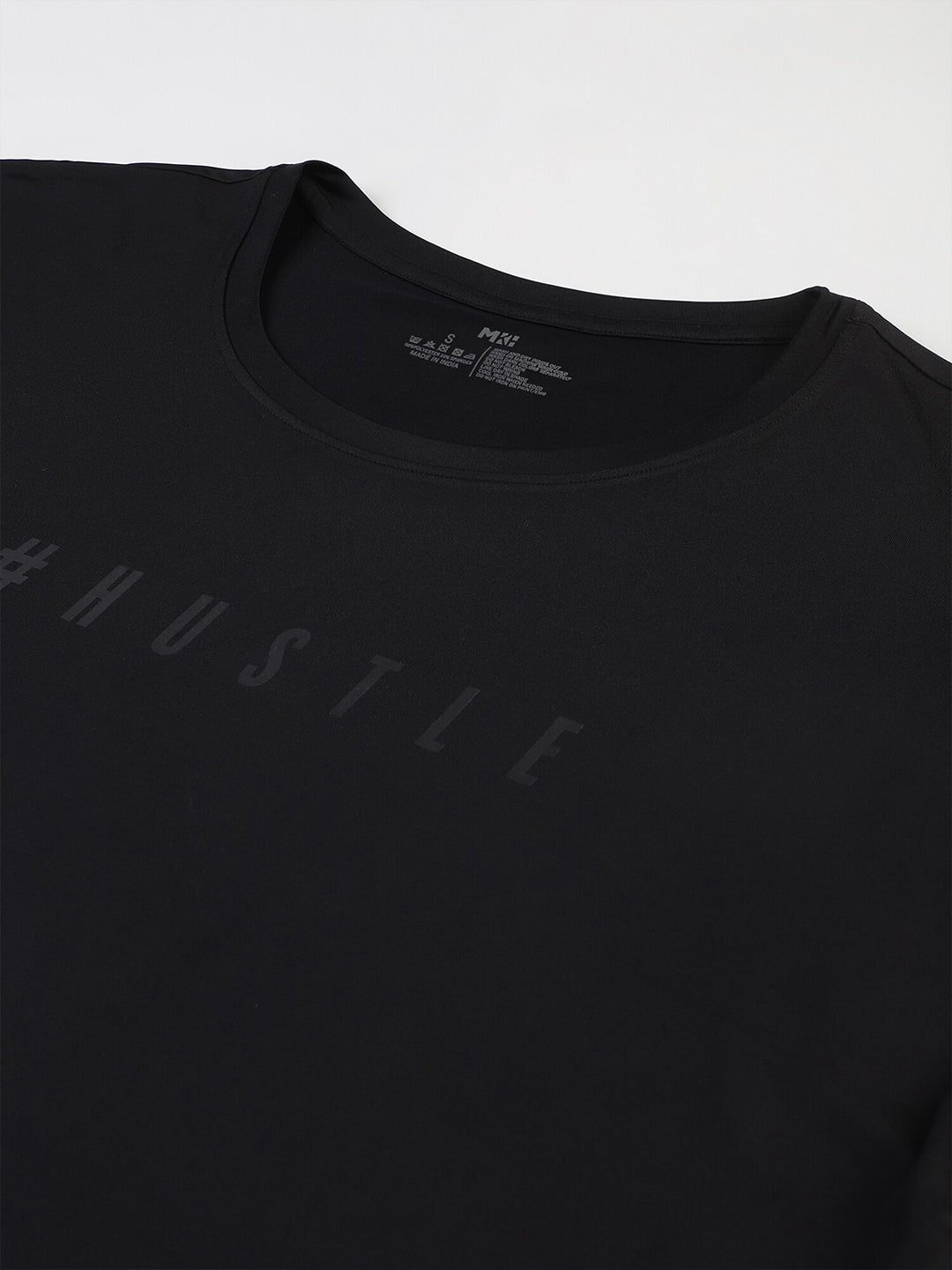 MKH Women Black Typography Printed Dri-FIT Sports T-shirt 