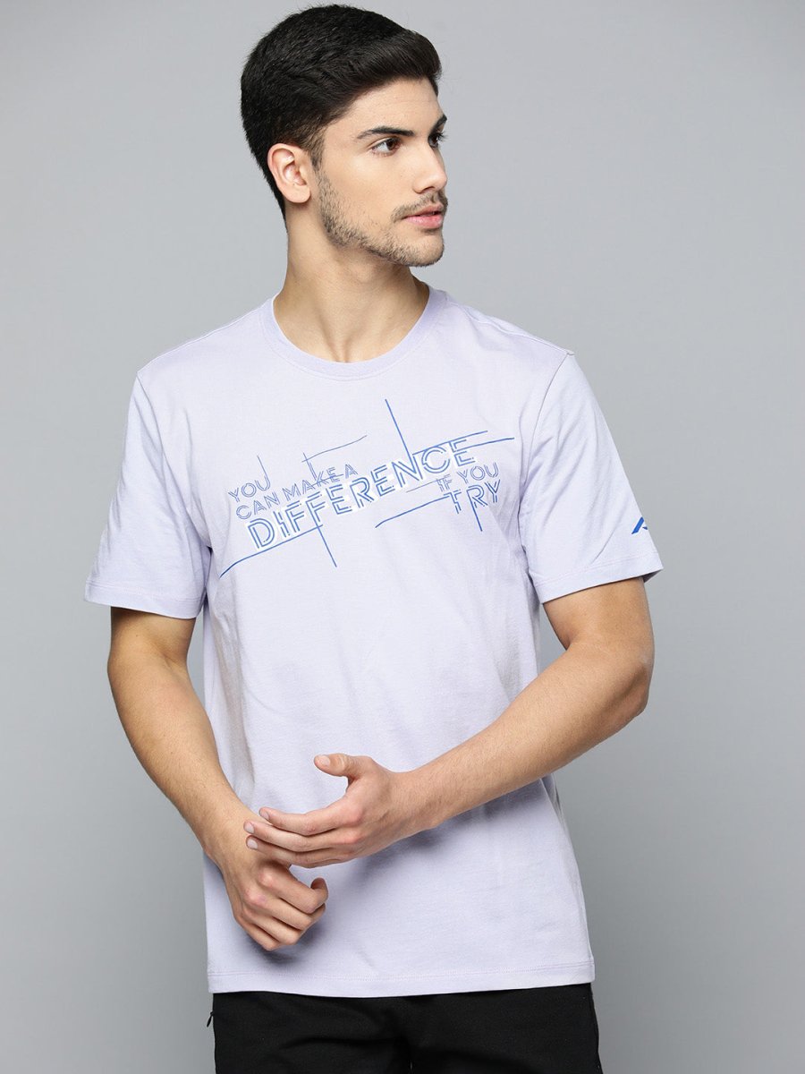 Alcis Men Typography Printed Anti Static Sports T-shirt 
