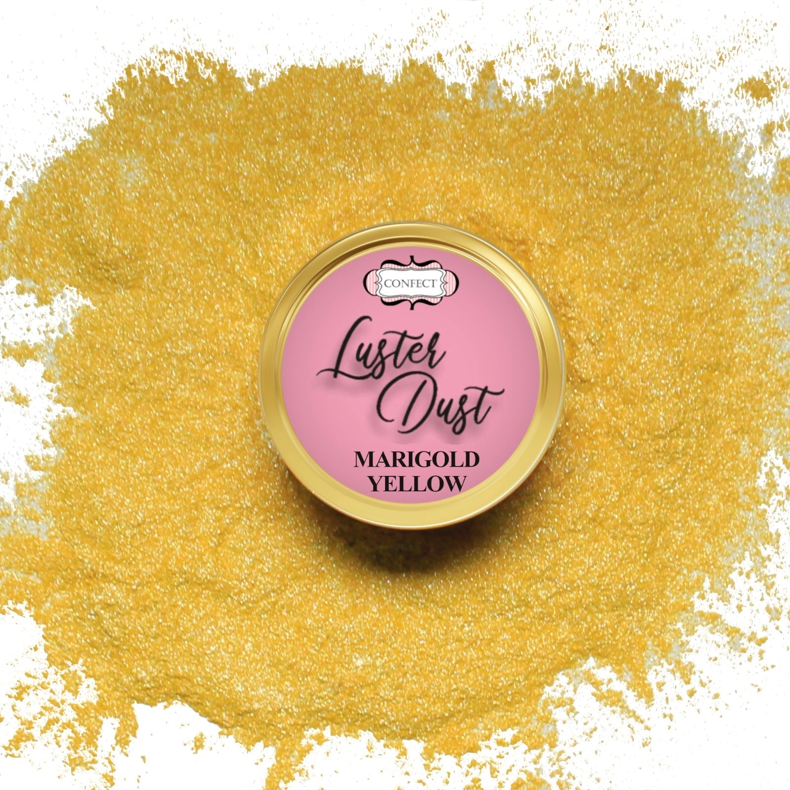 Confect Edible Luster Dust – Pack of 5 | Gold, White, Bronze, Yellow, Copper |