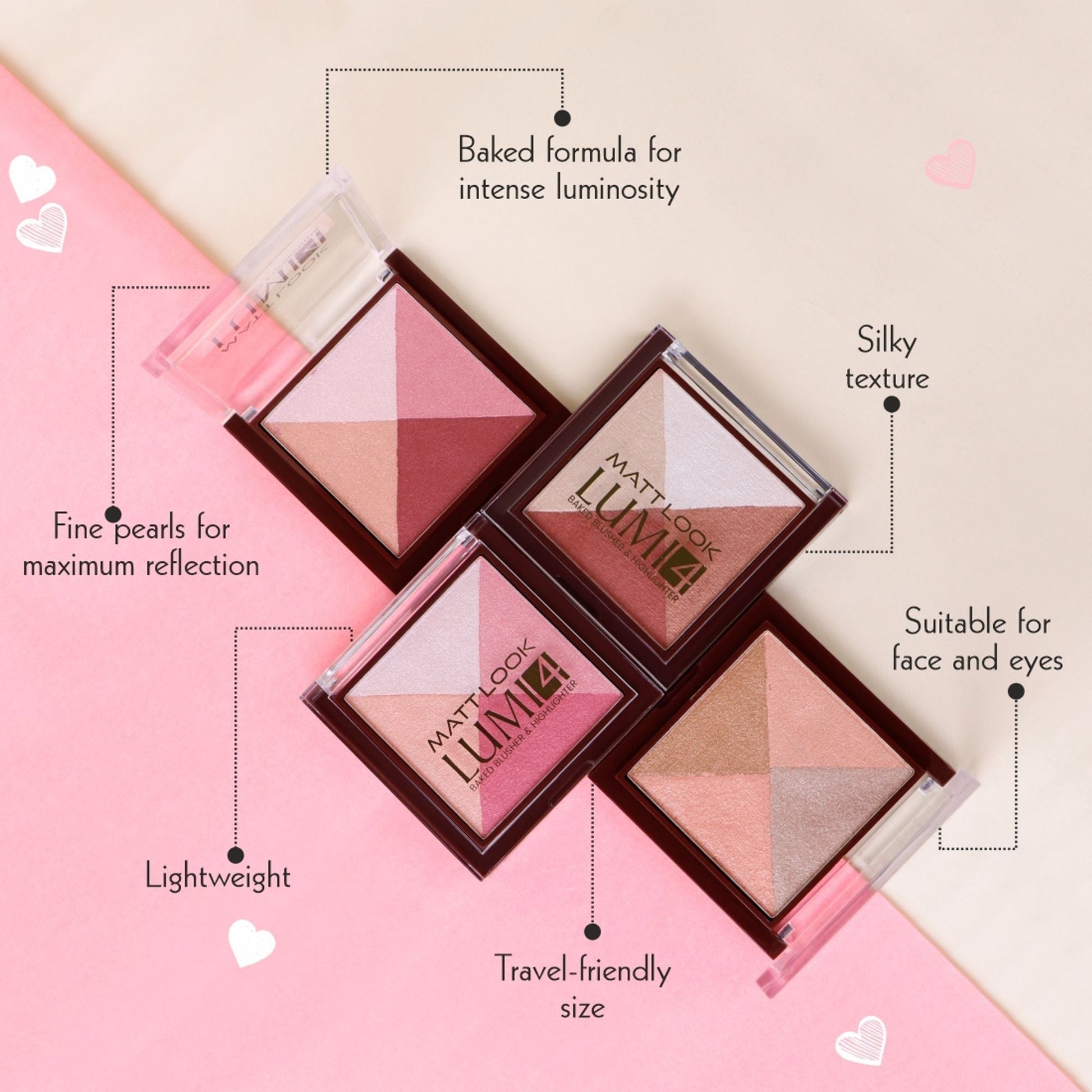 Matt Look Lumi 4 Baked Blusher & Highlighter - Goddess Dust 