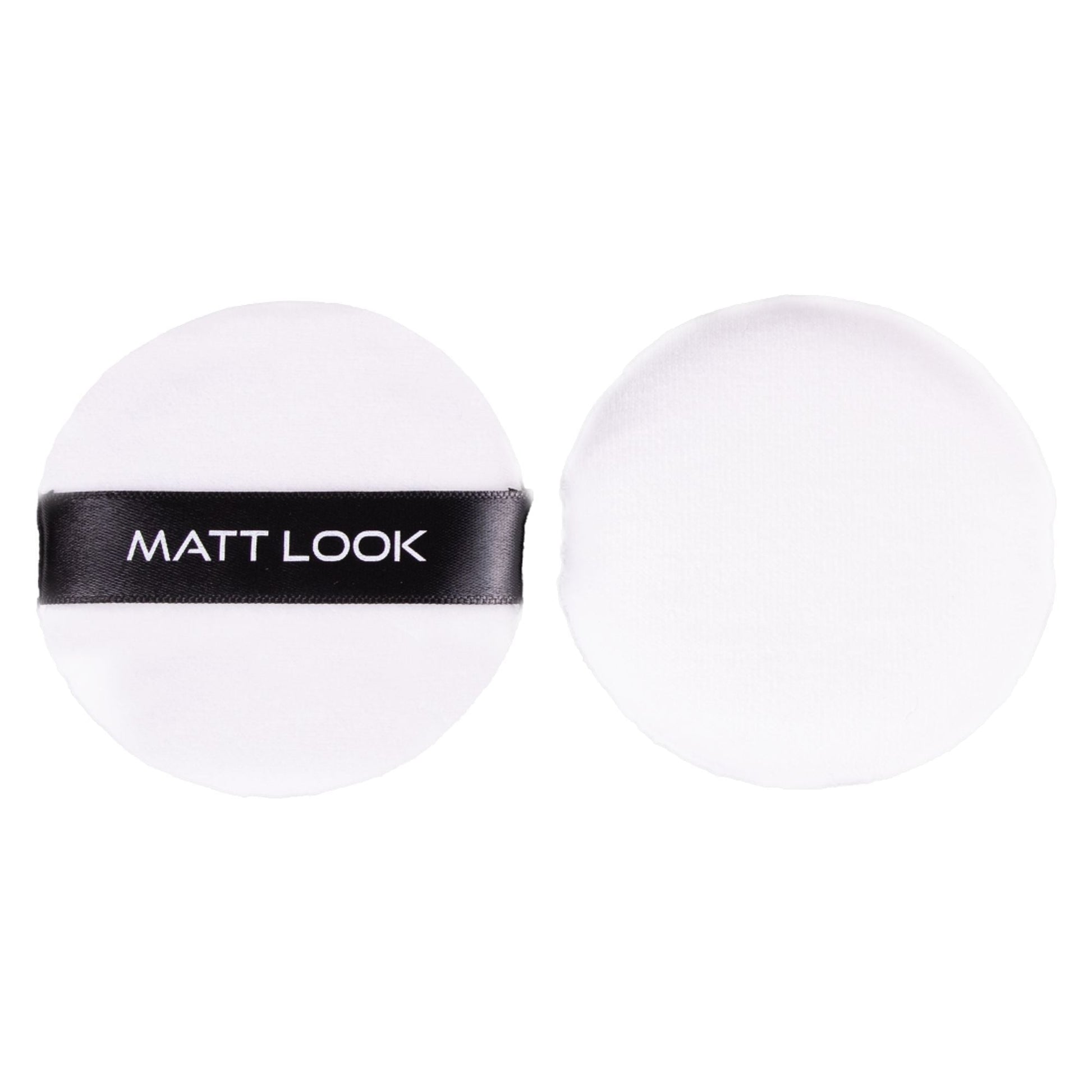 Matt Look Round Pillows Powder White Puff - Pack Of 2 