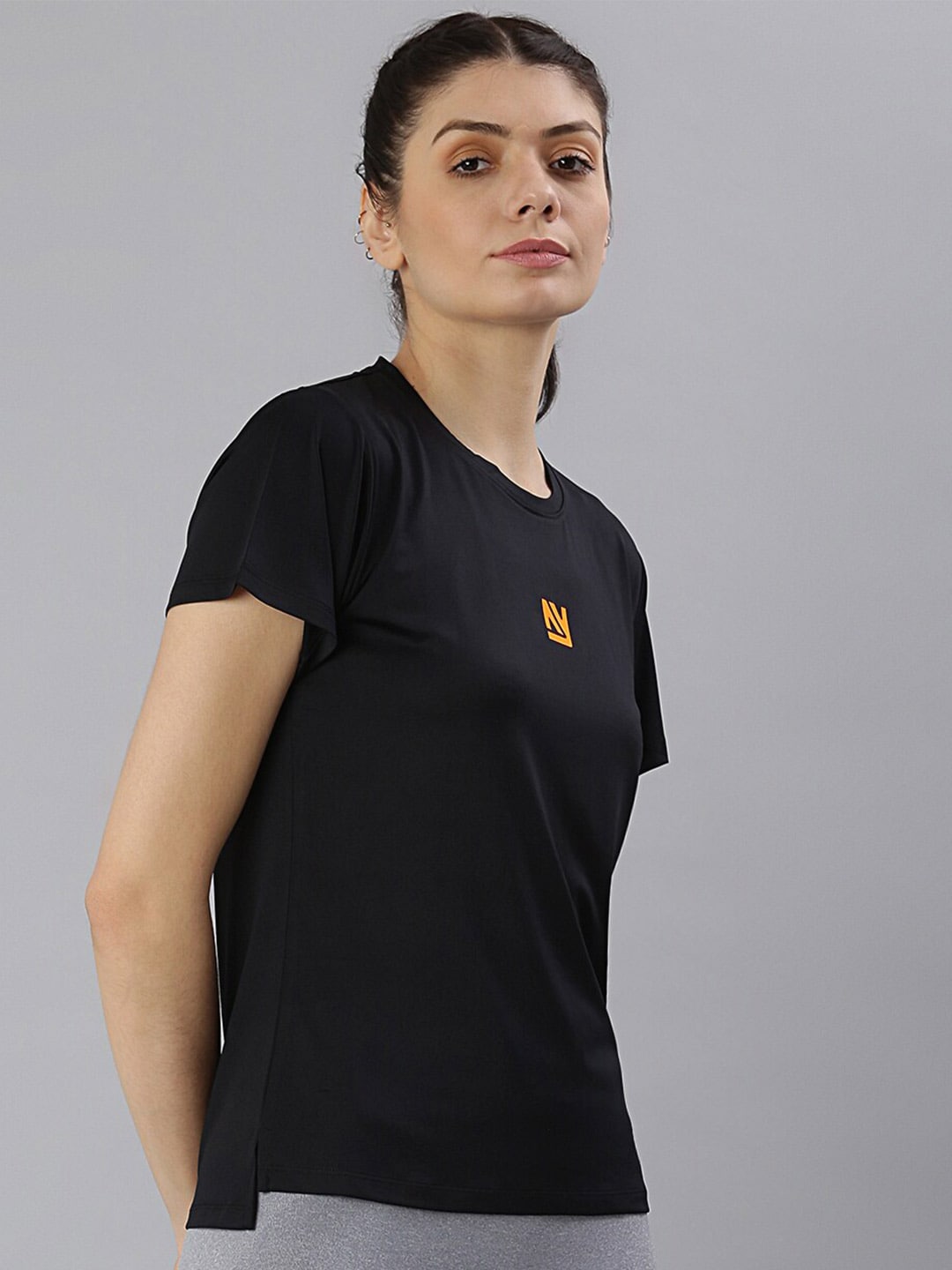 MKH Women Round Neck High Low Dri-FIT T-shirt 