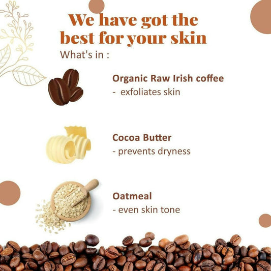 NutriGlow NATURAL'S Raw Irish Coffee Face & Body Scrub - Grab2buy