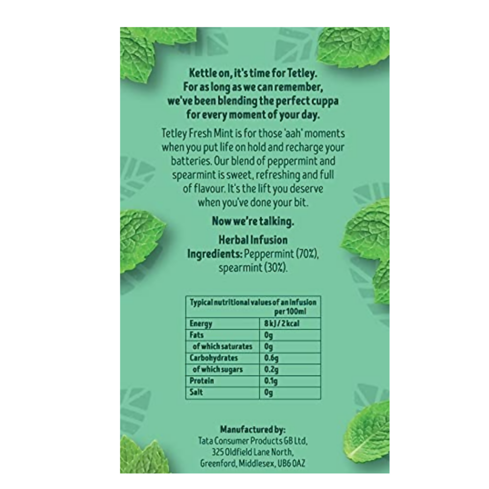 Tetley Herbal Fresh Mint Tea Bags  Grab2Buy Tetley Grab2Buy