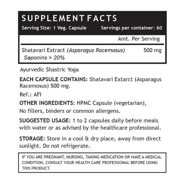 Inlife Shatavari Extract 500MG Capsules - Grab2buy