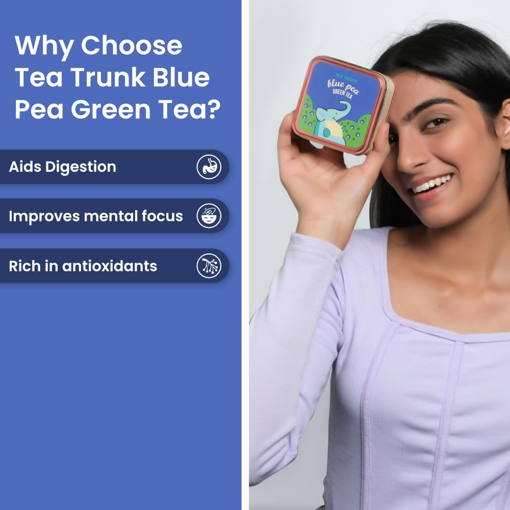Tea Trunk Blue Pea Flowers Natural Anti-Oxidant Butterfly Pea Flower Tisane Green Tea