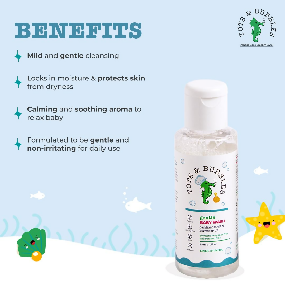 Tots & Bubbles Gentle Baby Body Wash with Natural Lavender & Cardamom Oil 