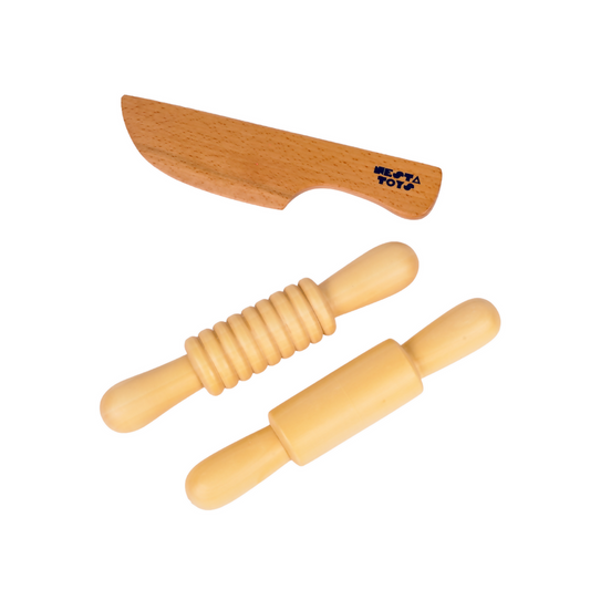 Nesta Toys Play Dough Tools, Wooden Tools for Clay, Montessori Toys (18 Months +)