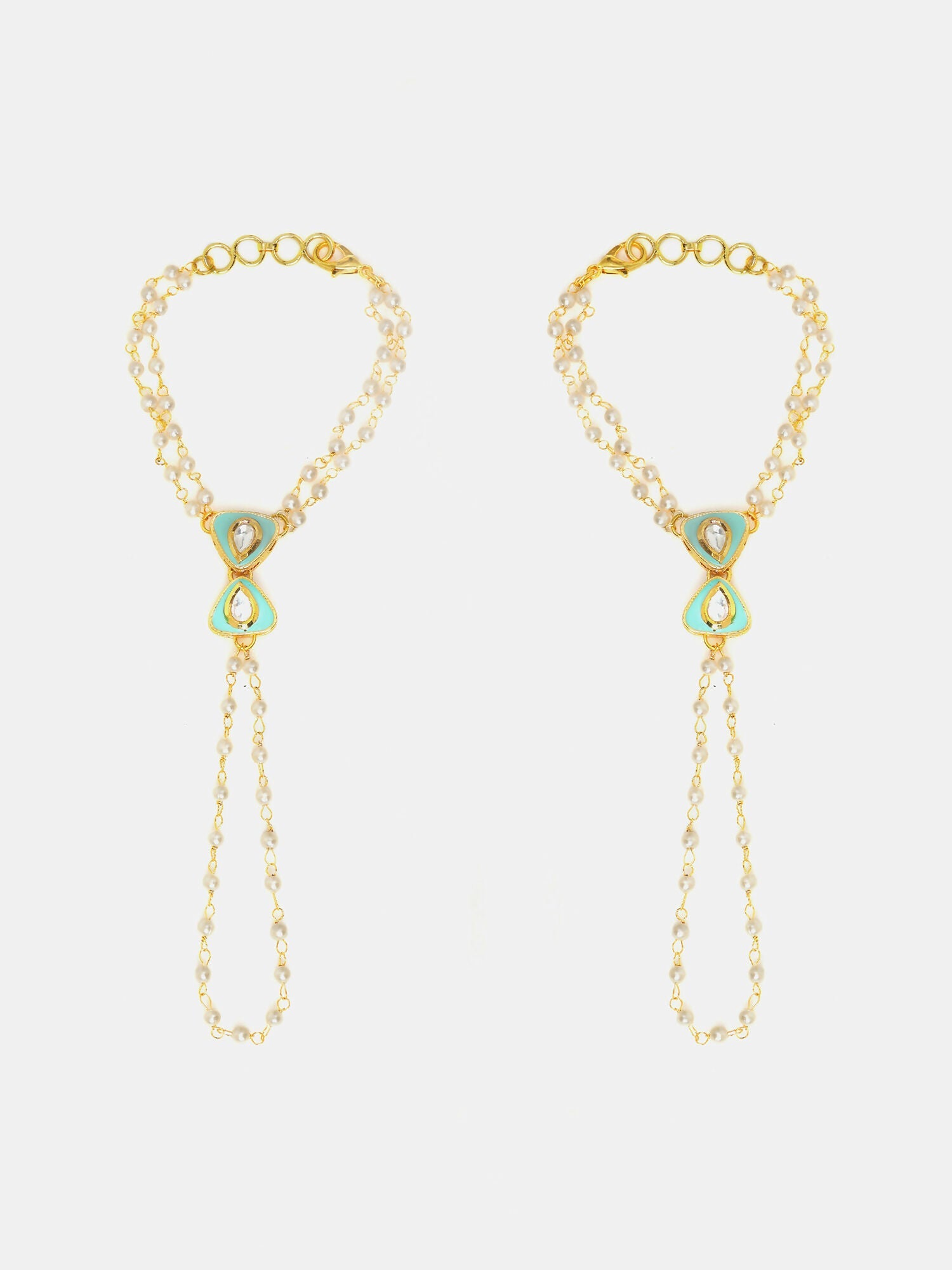 Ruby Raang Saanjh Pearl Hand Jewelry