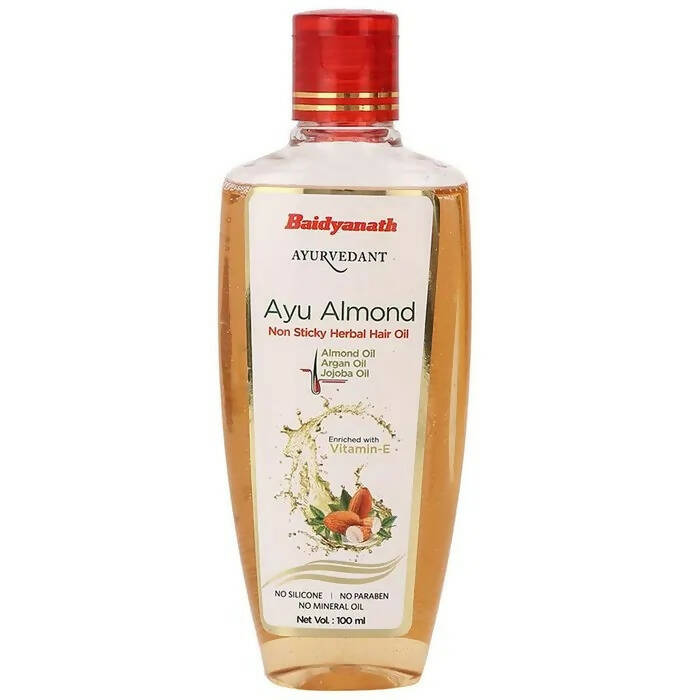 Baidyanath Jhansi Ayurvedant Ayu Almond Non Sticky Herbal Hair Oil - Grab2buy