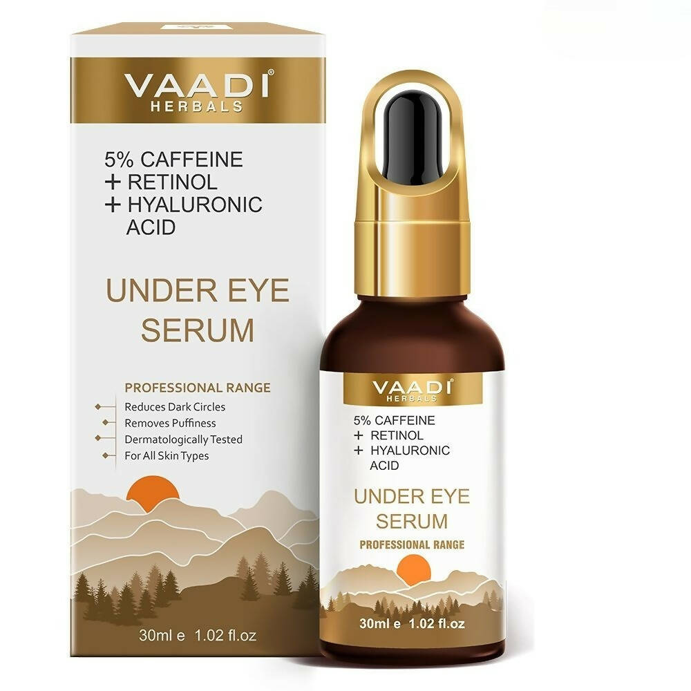 Vaadi Herbals Under Eye Serum With 5% Caffeine & Retinol & Hyaluronic Acid, Reduce Dark Circles, Reverse Aging  Grab2Buy Vaadi Herbals Grab2Buy