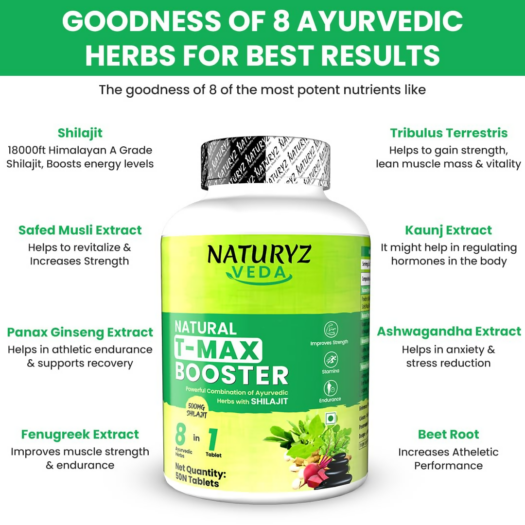 Naturyz VEDA Natural T-MAX Booster Highest Strength SJ Tablets 