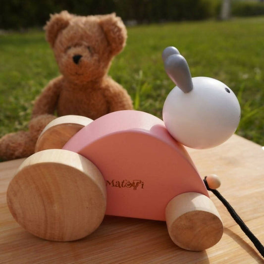 Matoyi Rabbit Wooden Pull Along Toy For Kids - Grab2buy