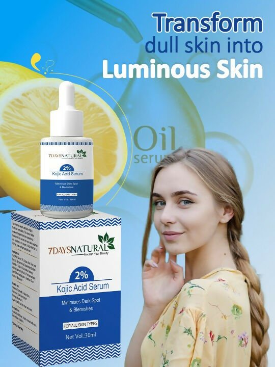 7 Days 2% Kojic Acid Face Serum with Niacinamide for Dark Spots Pigmentation 