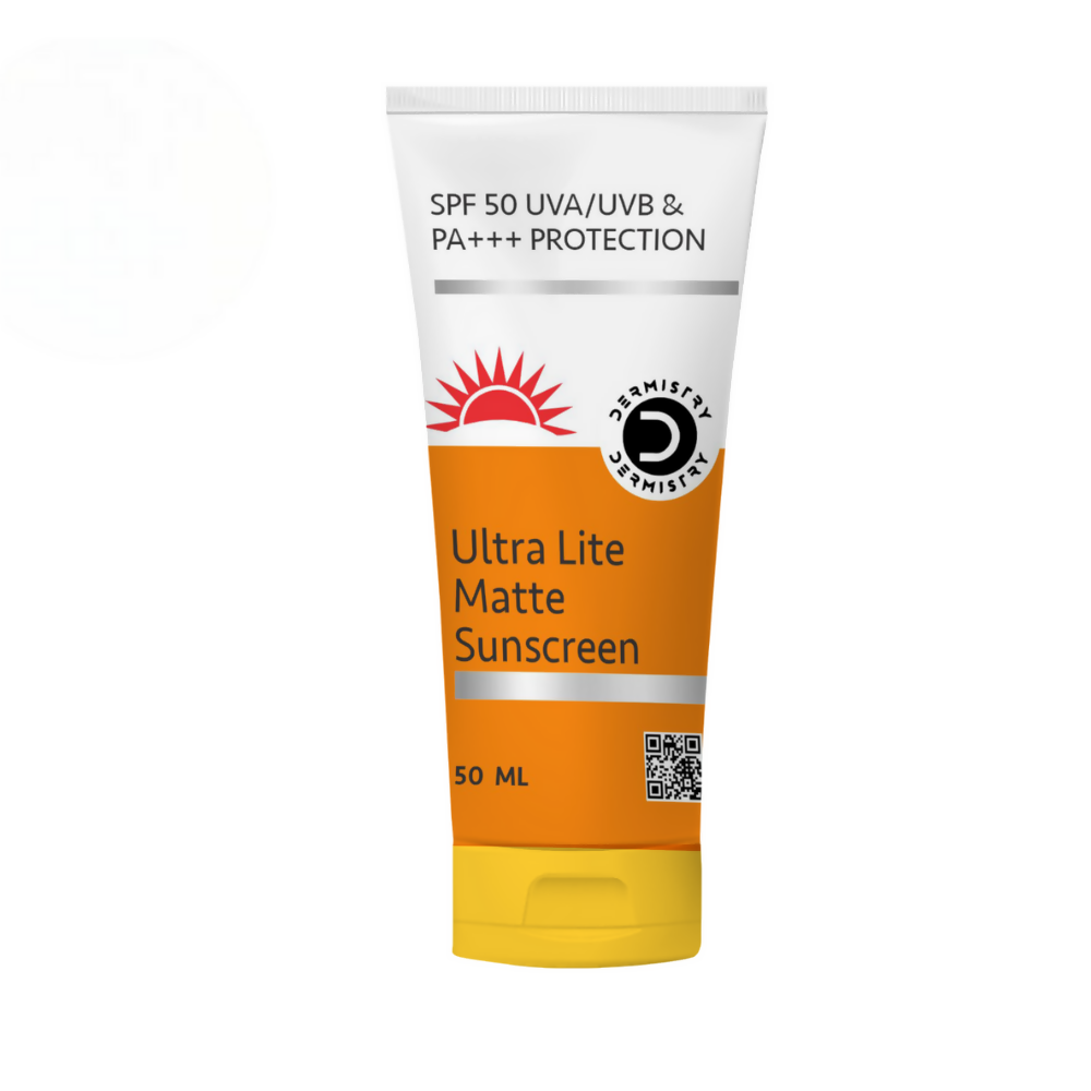 Dermistry Ultra Lite Matte Water Based Sunscreen for Oily Skin SPF 50 UVA UVB PA+++ Protection 