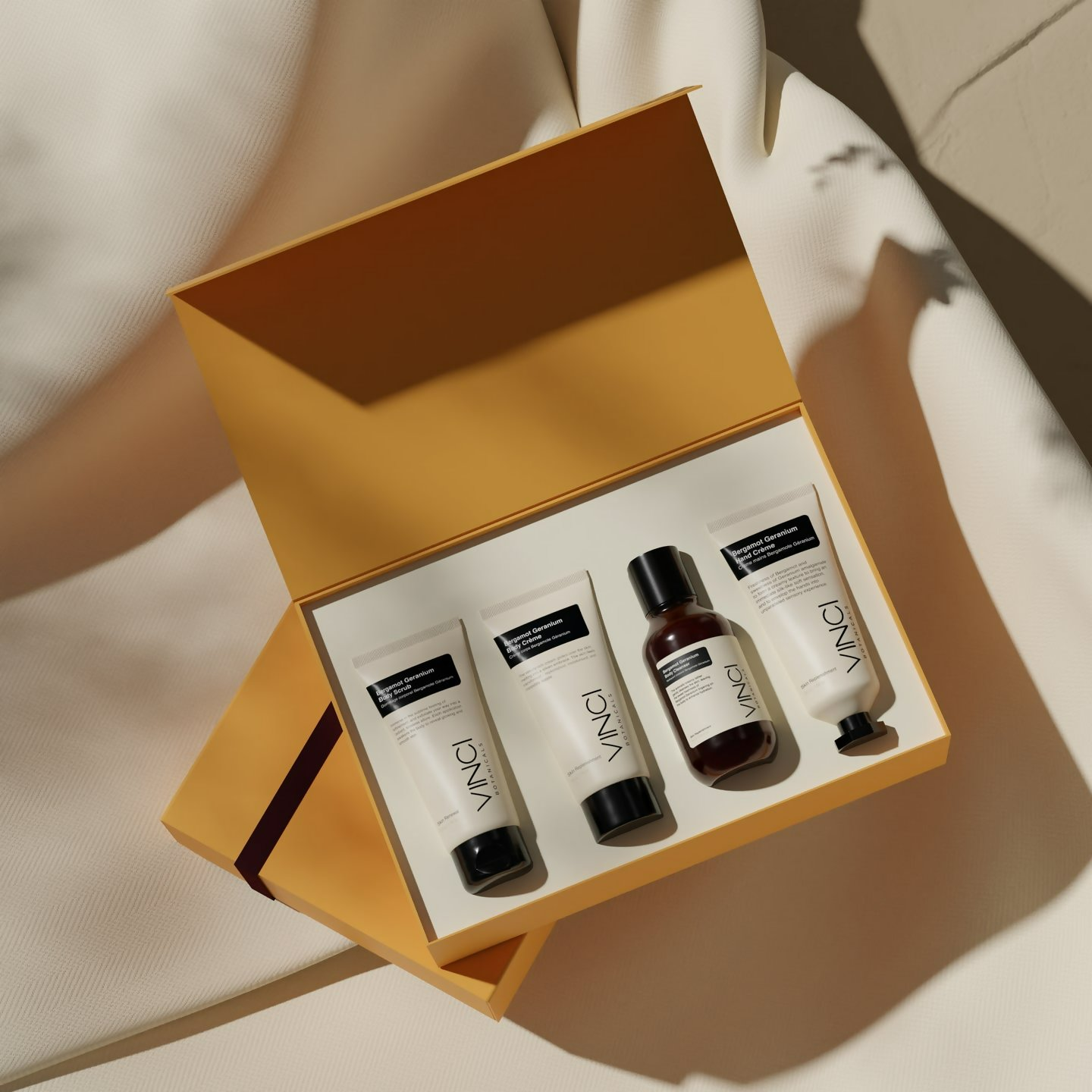 Vinci Botanicals Bergamot Geranium Bath and Body Quad Set  Grab2Buy Vinci Botanicals Grab2Buy