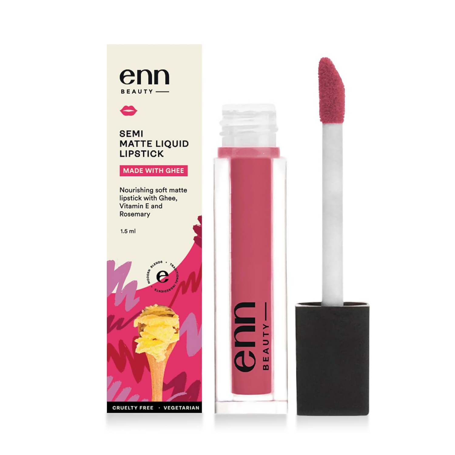Enn Semi Matte Red Liquid Lipstick - Cosmo Pink 