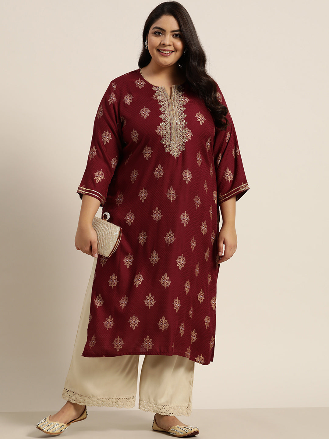 Juniper Women Beige Rayon Solid Wide Leg Palazzo