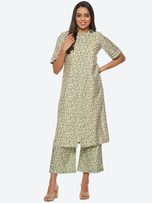 Biba Women Floral Printed Kurta with Trousers - Grab2buy