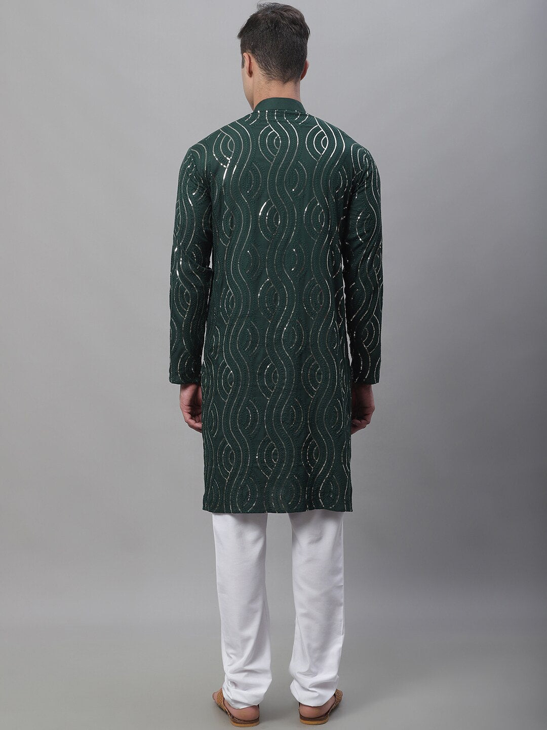 Sojanya Geometric Embroidered Pure Cotton Kurta With Churidar 