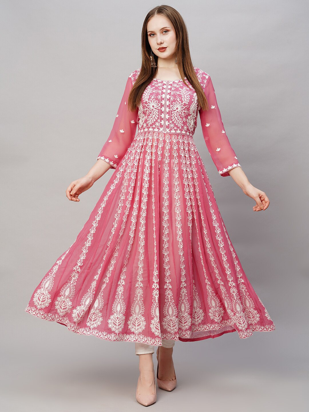Kalini Ethnic Embroidered Thread Work Anarkali Kurta - Grab2buy
