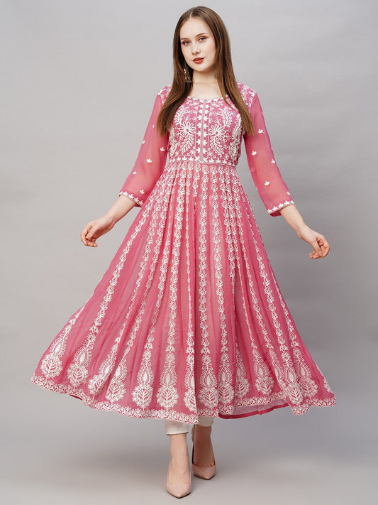 Kalini Ethnic Embroidered Thread Work Anarkali Kurta - Grab2buy
