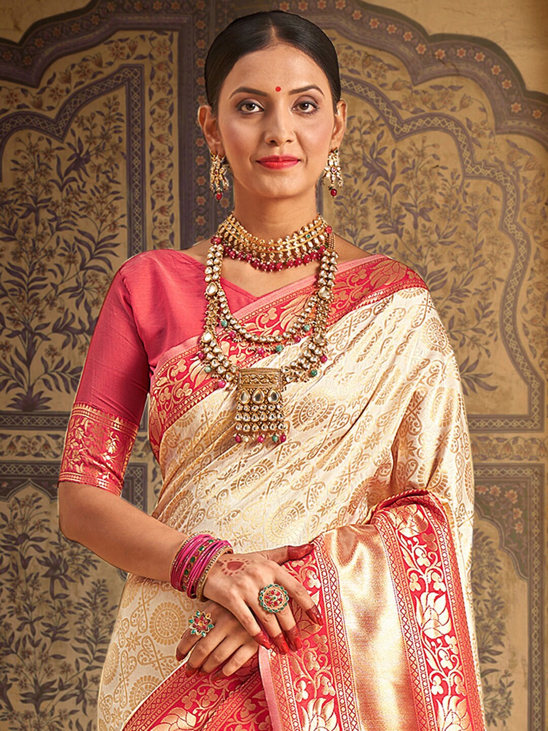 Saree Mall Woven Design Zari Kanjeevaram Traditional Sarees