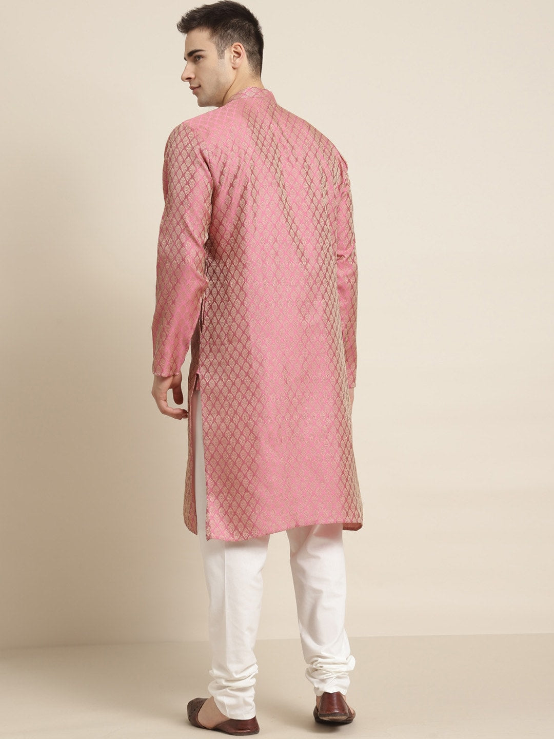 Sojanya Ethnic Motif Woven Design Mandarin Collar Straight Kurta With Churidar 