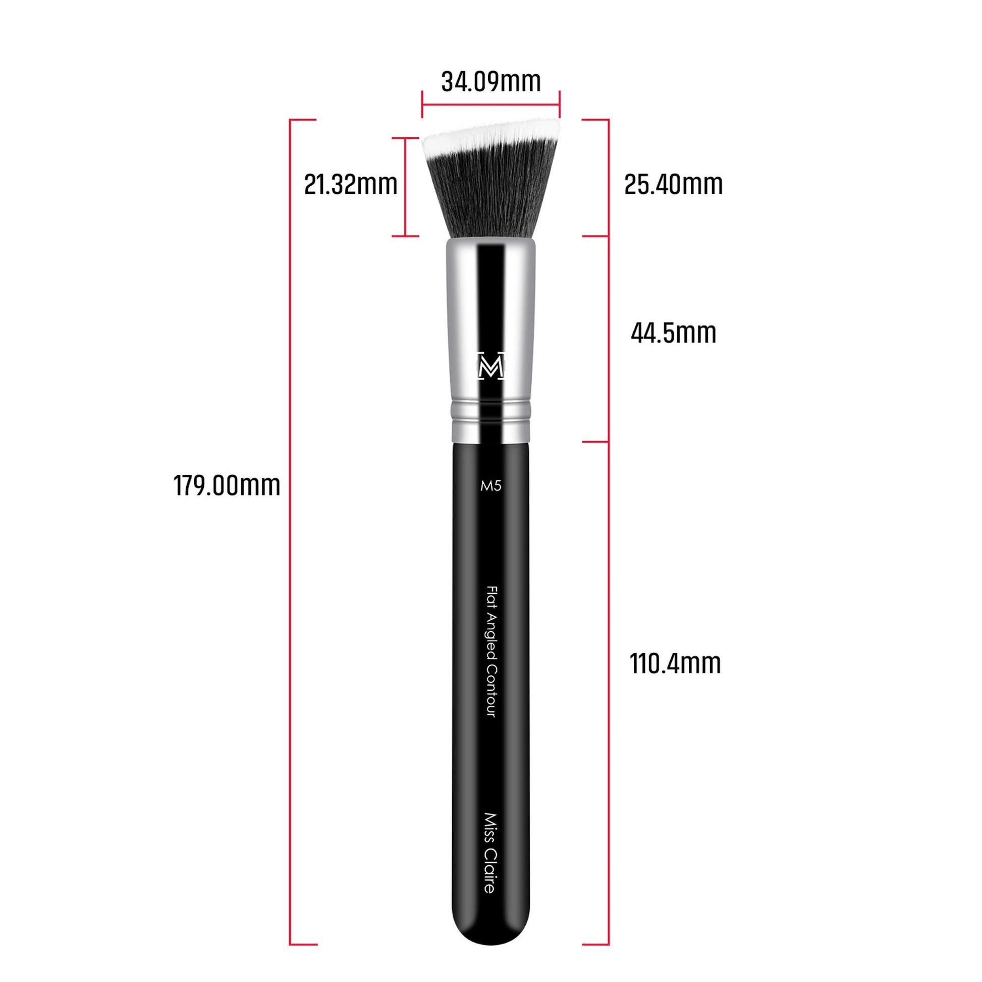 Miss Claire M5 - Flat Angled Contour Brush - Chrome