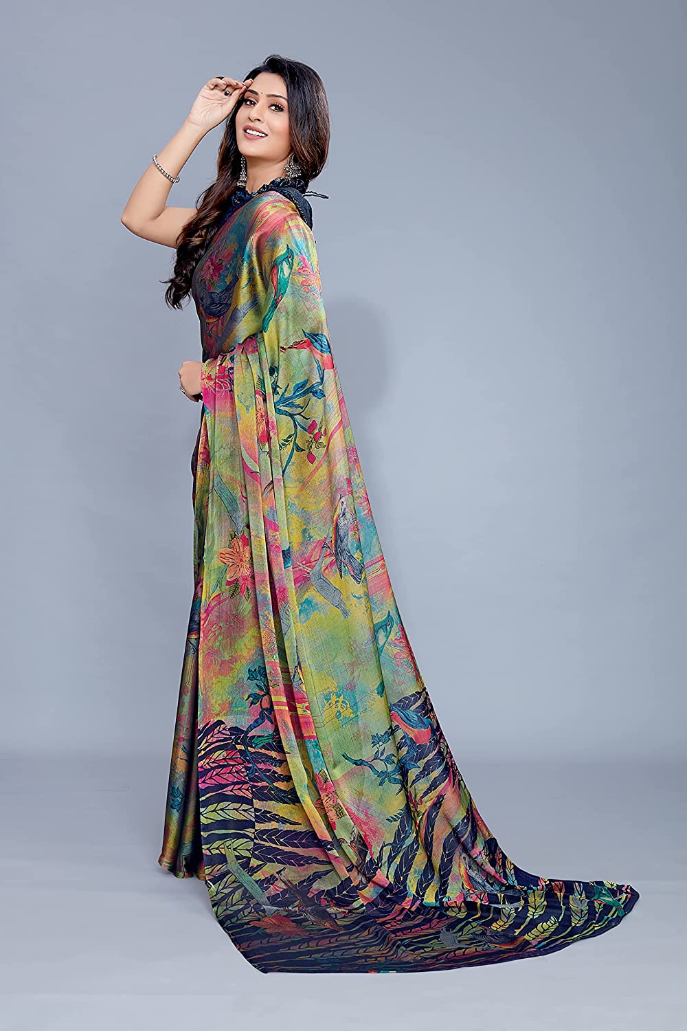 Mirchi Fashion Women's Chiffon Forest Designer Saree