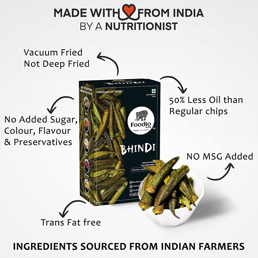 Foodio Bhindi Vacuum Fried Chips - Grab2buy