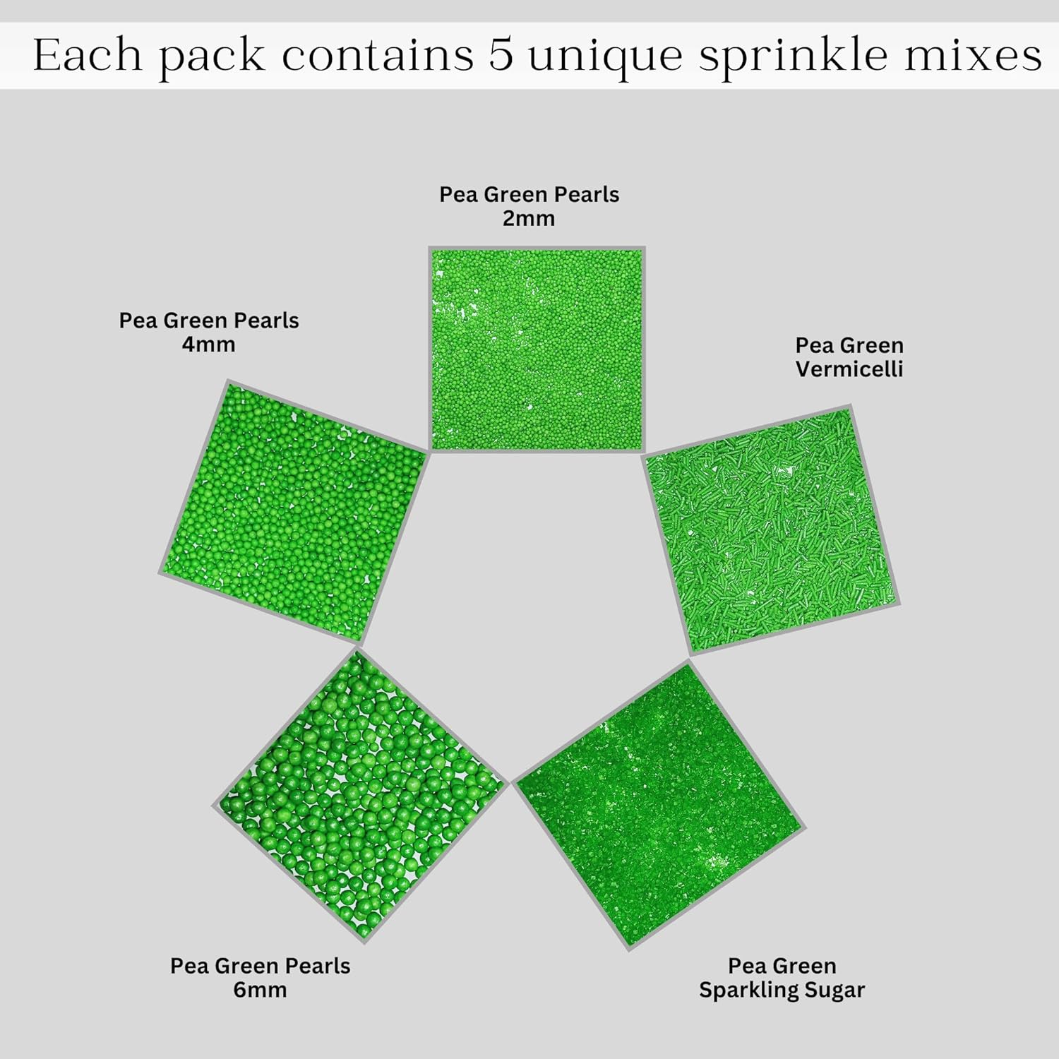 Confect Sprinkles for Cakes & Cupcakes Decoration | USP-11(Pea Green)