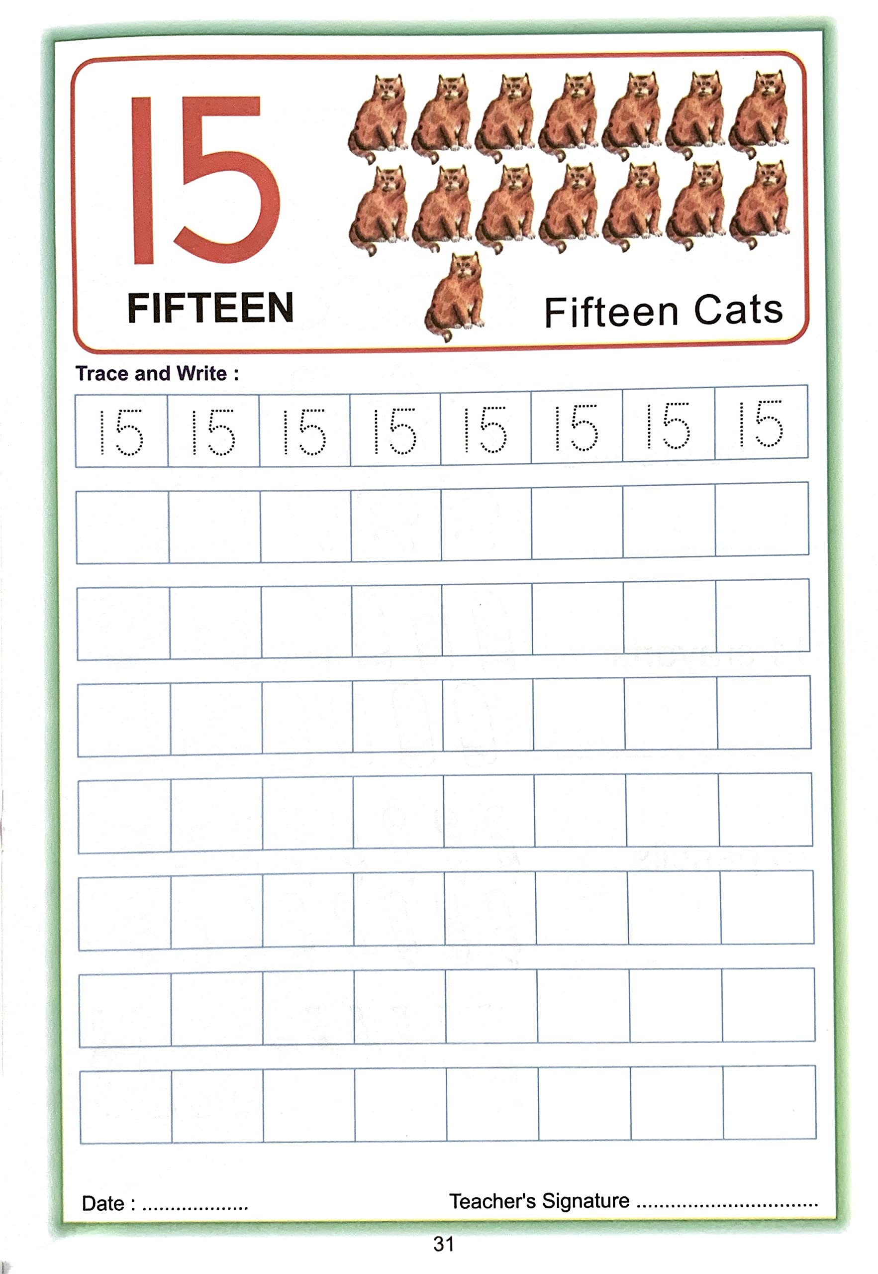 Number Writing Book.(1-50).