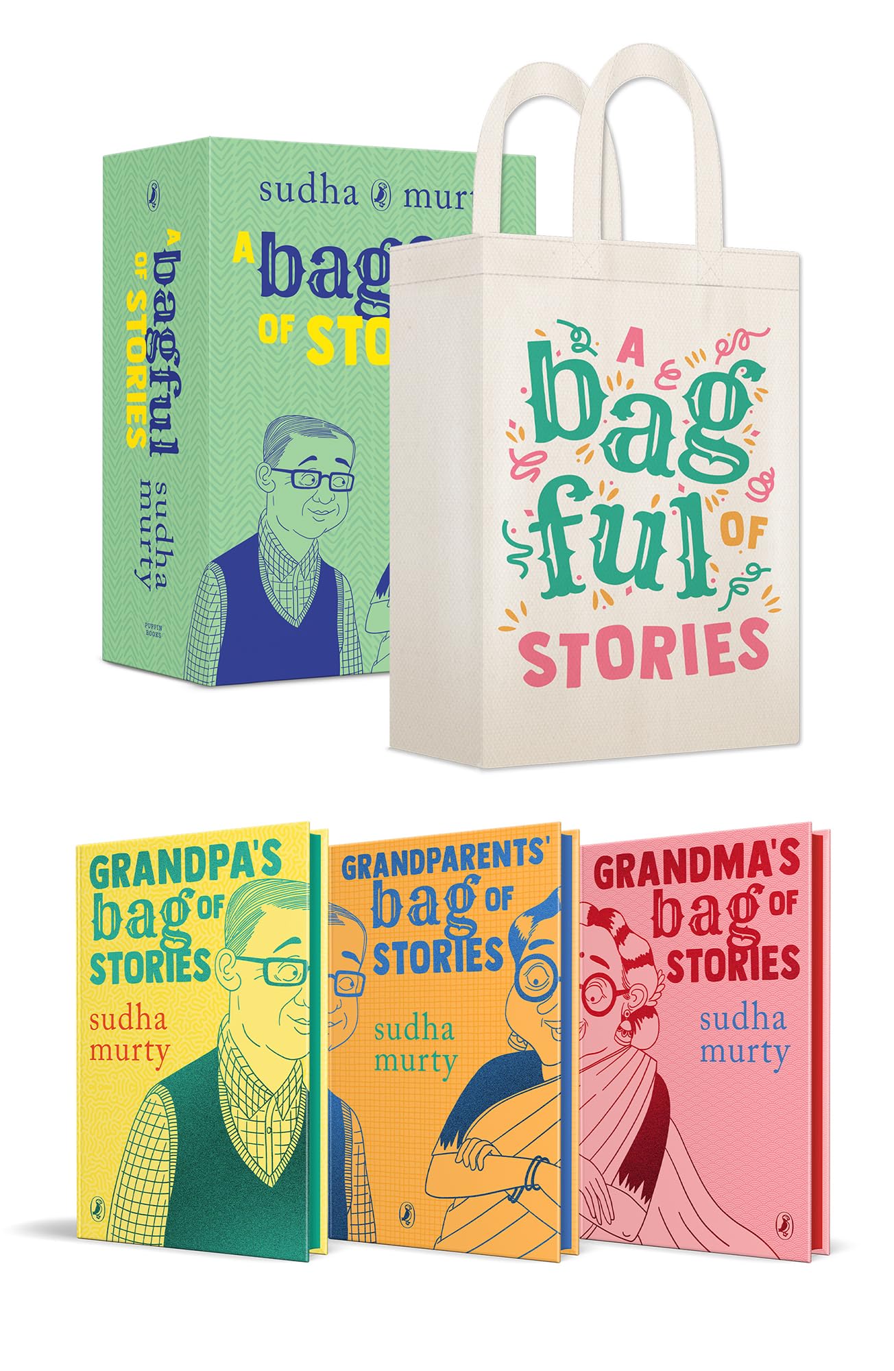 A Bagful of Stories: A Gift Edition Boxset of Grandma’s, Grandpa’s and Grandparents’ Bag of Stories by Sudha Murty 