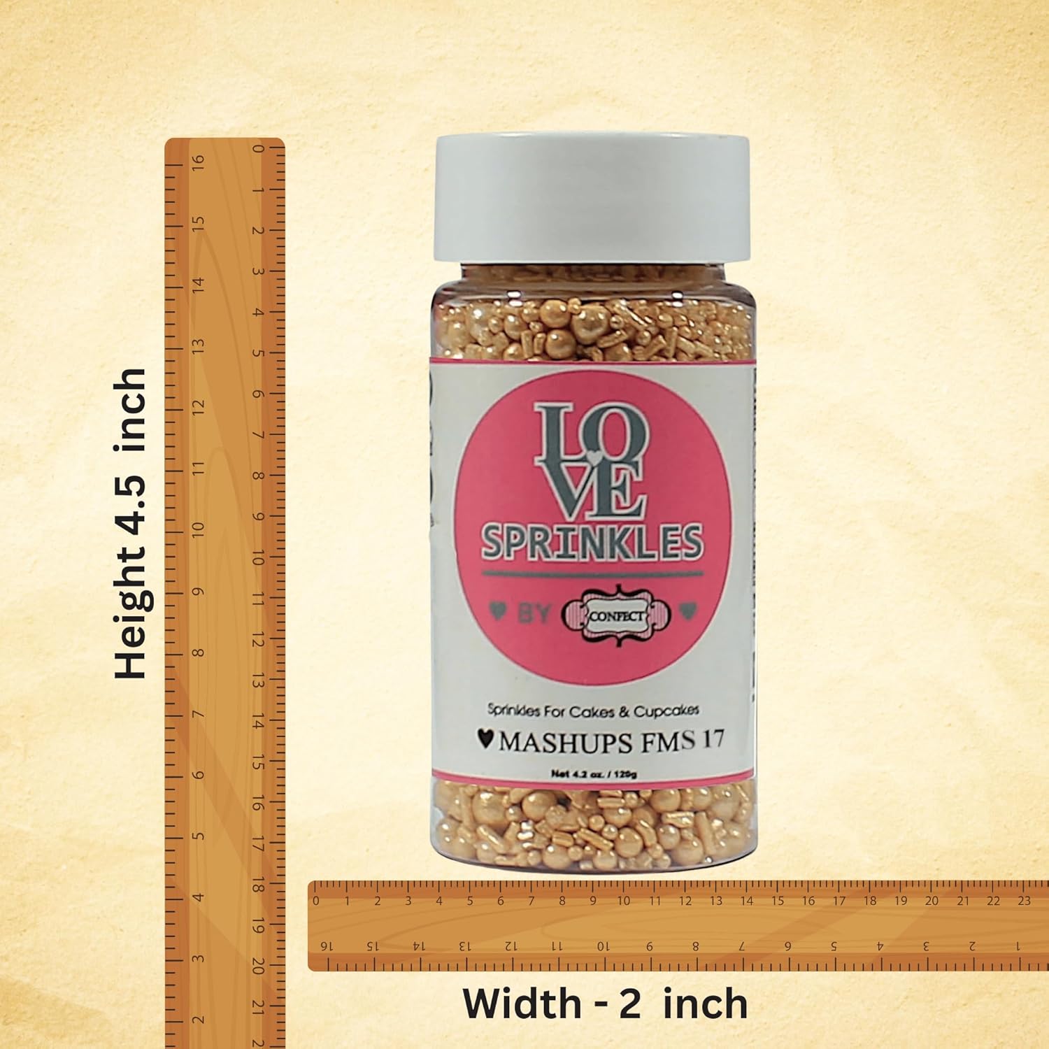 Confect Champagne Gold | Sprinkles Bottle for Decoration Bottle