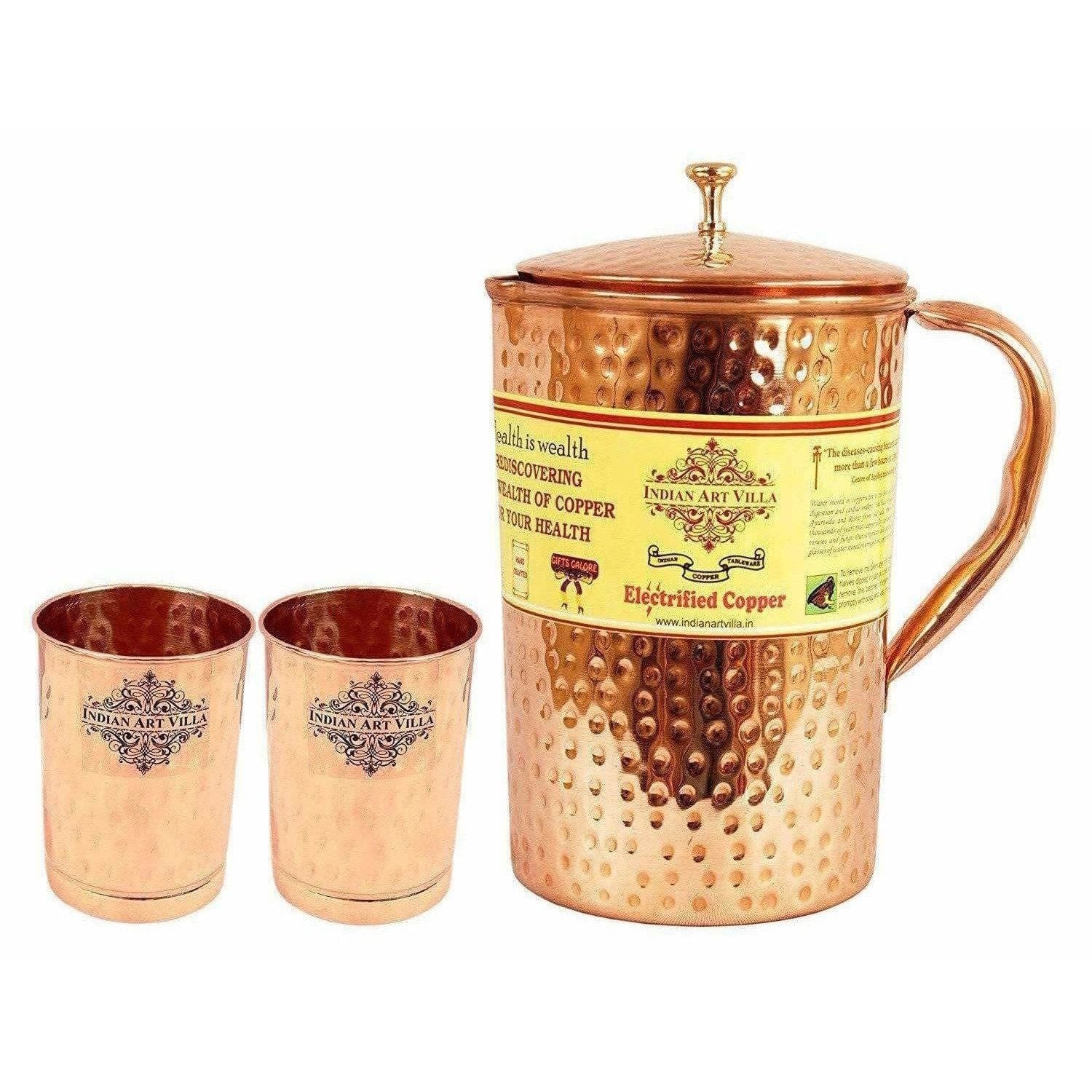 Copper Pitcher with 2 Glasses | Grab2Buy
