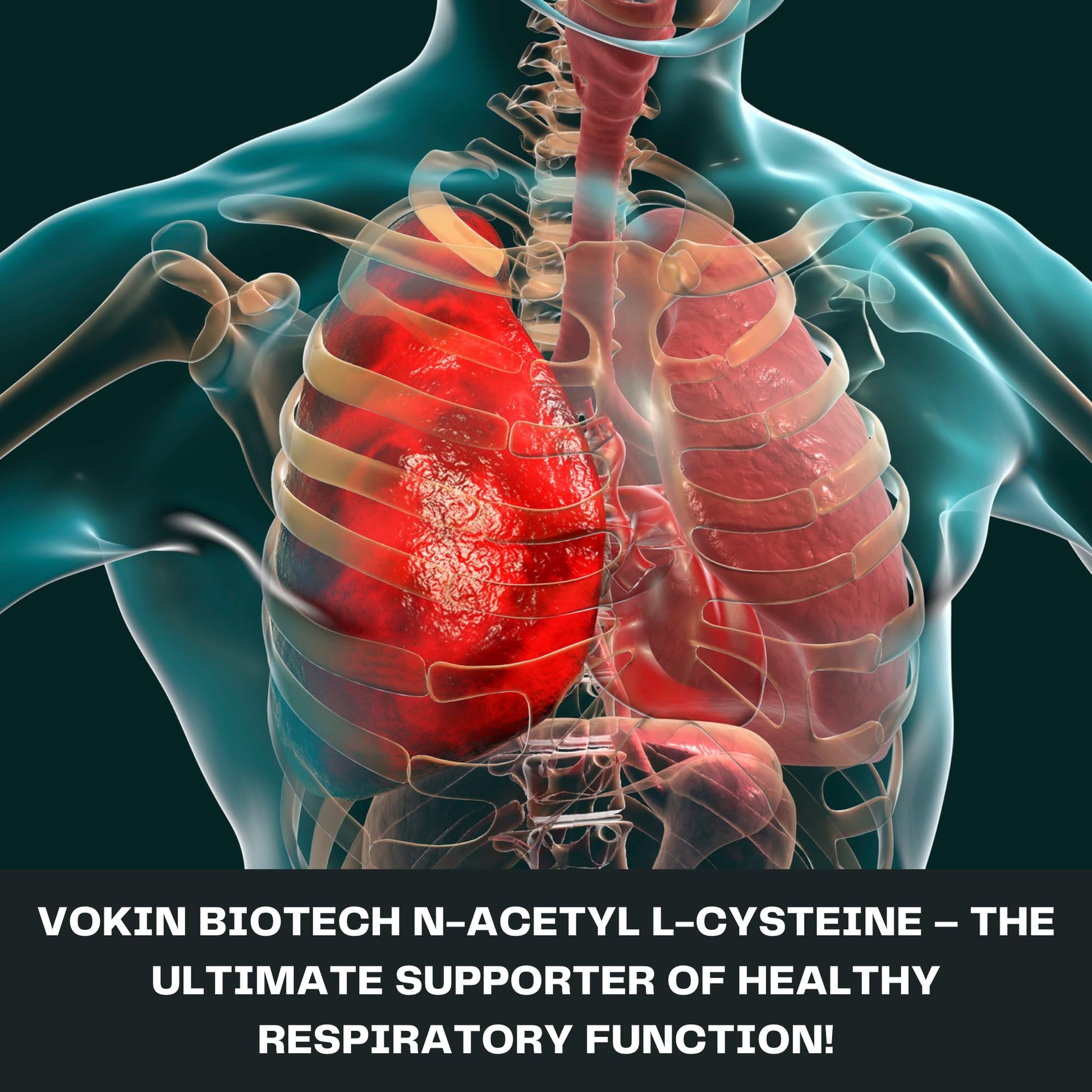 Vokin Biotech N-Acetyl L-Cysteine (NAC) – Supports Healthy Respiratory Function- 500mg  Grab2Buy Vokin Biotech Grab2Buy