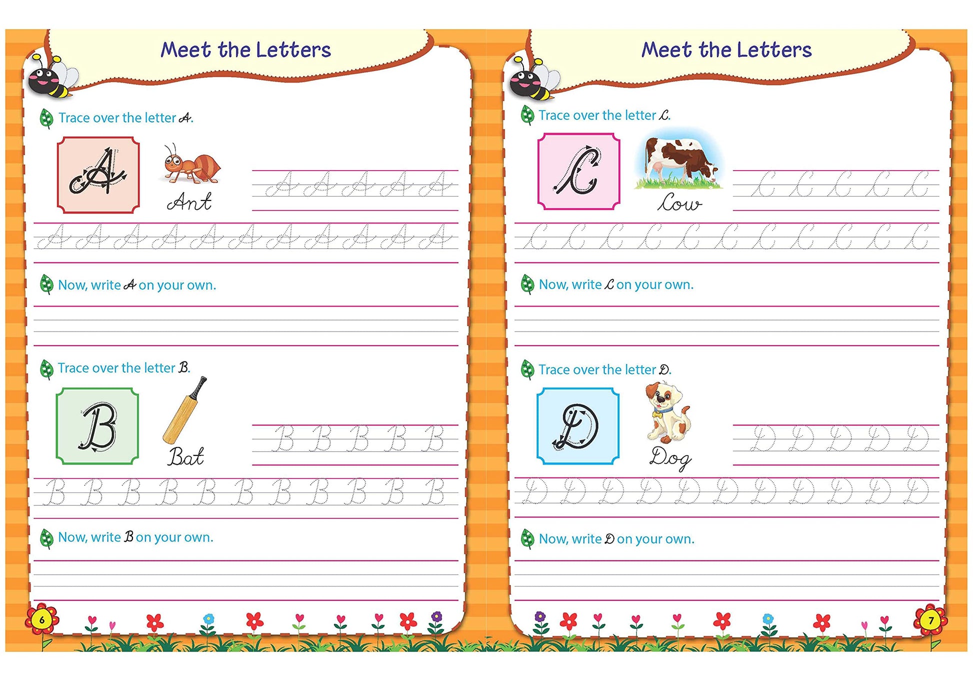Scholars Hub Cursive Writing Books Combo (Vol 0,1) (For Ages 4-6)- Capital Letters, Small Letters & Word Family | Pack Of 2 Books