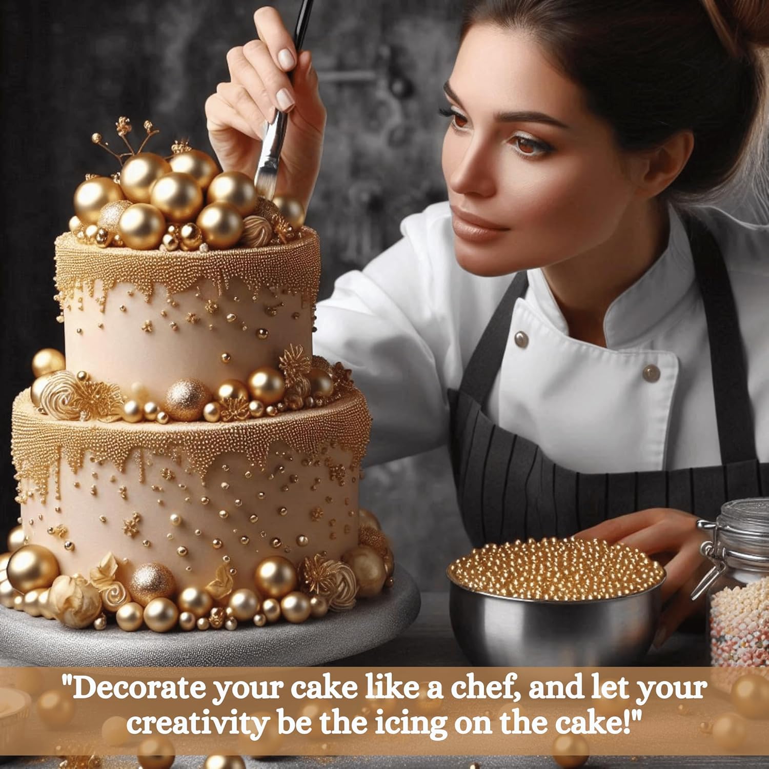 Confect Champagne Gold | Sprinkles Bottle for Decoration Bottle