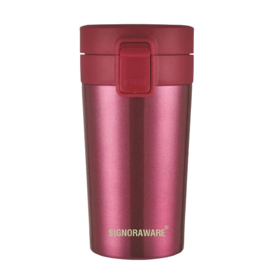 Signoraware Hot Pour Coffeemate Insulated Mug Tumbler - 350 ml (Red) - Grab2buy