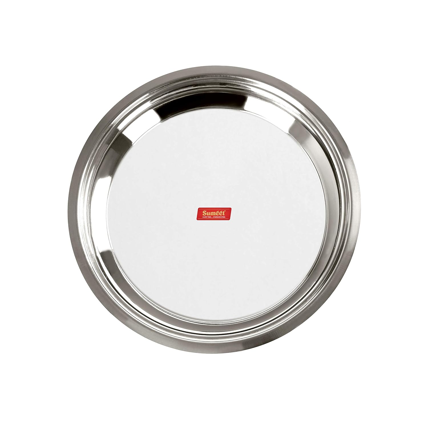 Sumeet Heavy Stainless Steel Parat (2.8 liter | 34Cm), Silver