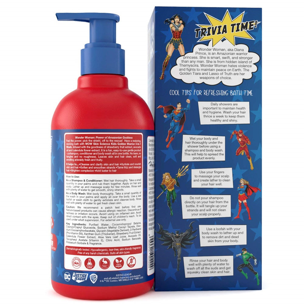 Wow Skin Science Kids 3 in 1 Wash - Golden Warrior Wonder Woman Edition  Grab2Buy Wow Skin Science Grab2Buy