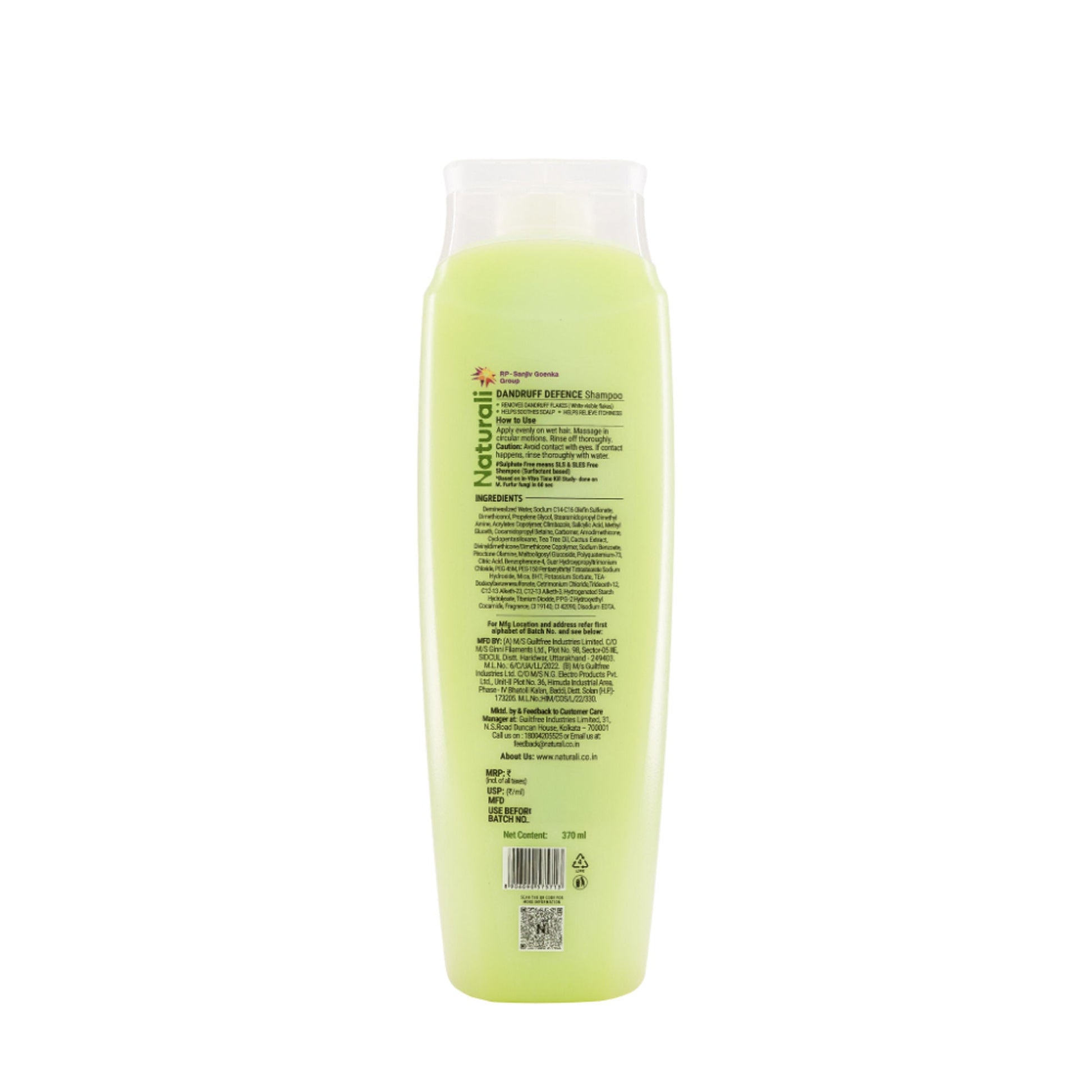 Naturali Dandruff Defence Shampoo with Tea Tree Oil & Cactus Extracts