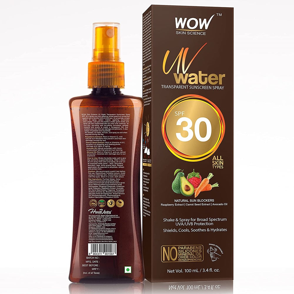 Wow Skin Science UV Water Transparent Sunscreen Spray SPF 30  Grab2Buy Wow Skin Science Grab2Buy