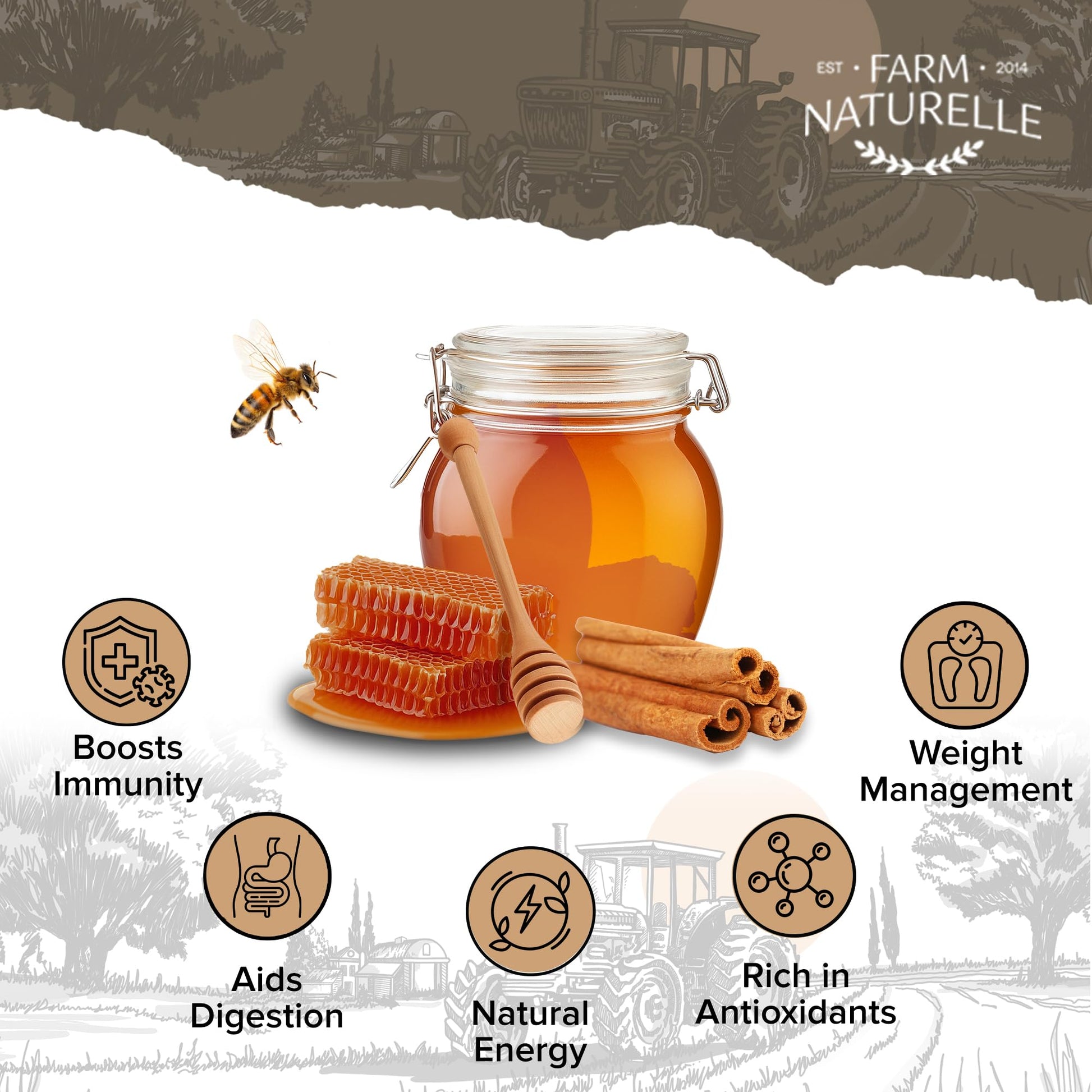 Farm Naturelle Immunity Herbs Infused In Wild Forest Honey 