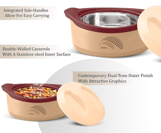 Milton New Marvel 1000 Inner Steel Casserole For Roti/Chapati - Brown Color  Grab2Buy Milton Grab2Buy