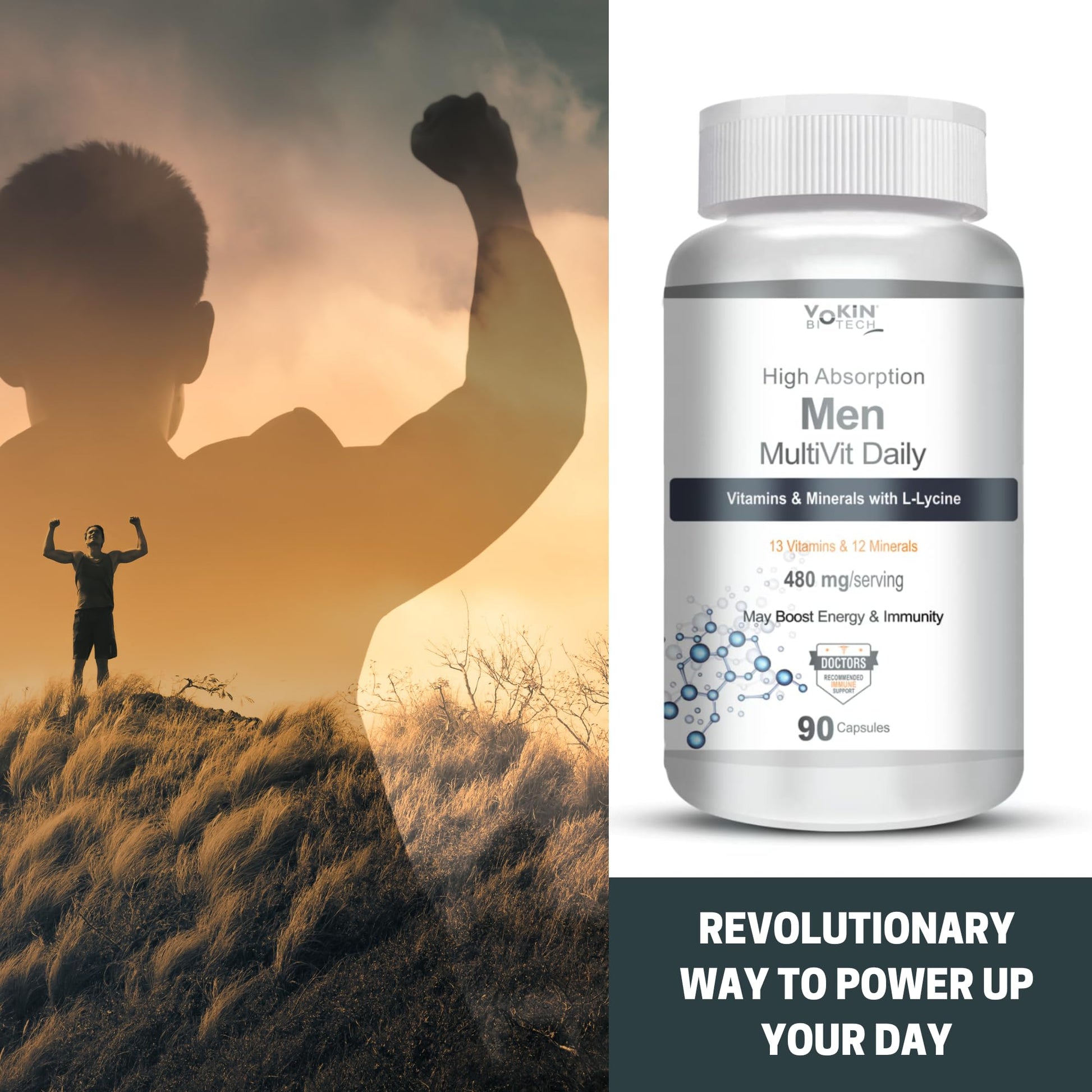 Vokin biotech Women - Multi-Vit Daily - 13 Vitamins & 10 Minerals -Support Boost Energy & Vitality- 767mg Capsules  Grab2Buy Vokin Biotech Grab2Buy