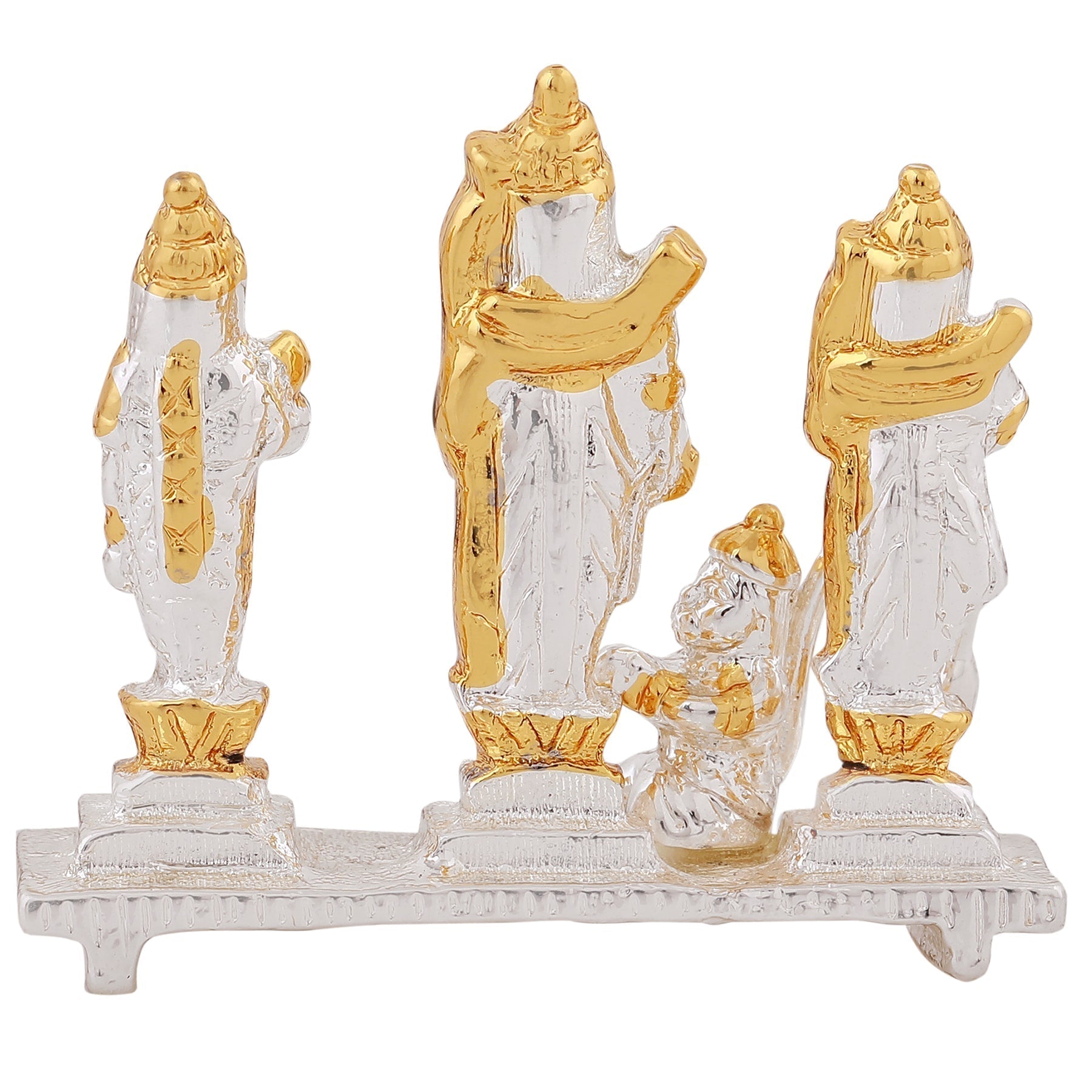 Estele Gold-Polished Spiritual Ram Darbar|God Ram,Laxman,Sita & Hanuman Idol for Home/Car Décor 